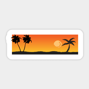 Sunsets and Palm trees Sticker